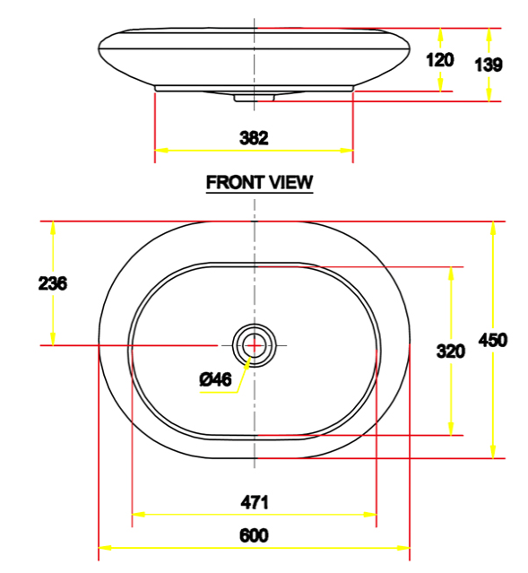 Bản vẽ chậu rửa mặt American WP F644