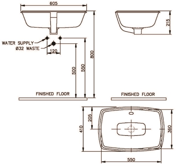 ​Bản vẽ lavabo Nahm SVW2110471XN01 đặt bàn​