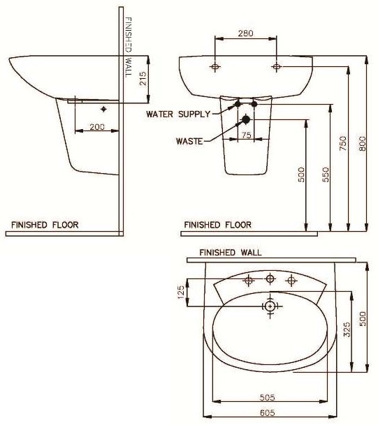 Bản vẽ lavabo Nahm SVW2310605XN01+SVH2310S300N01