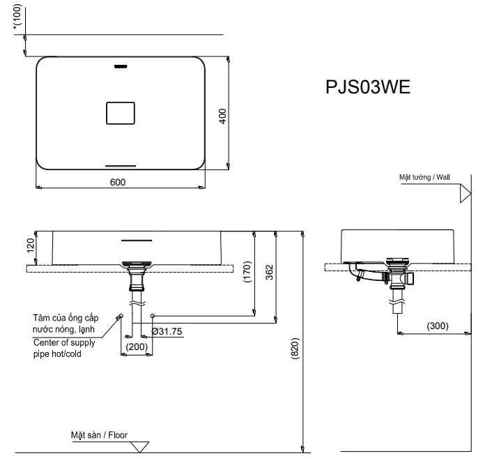 ban-ve-lavabo-toto-pjs03we Bản vẽ kỹ thuật lavabo TOTO PJS03WE