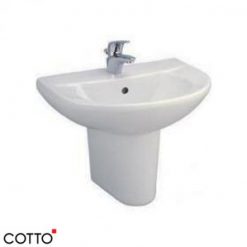 Chậu Lavabo COTTO C014/C4201 Wendy Chân Ngắn Chậu Rửa Lavabo