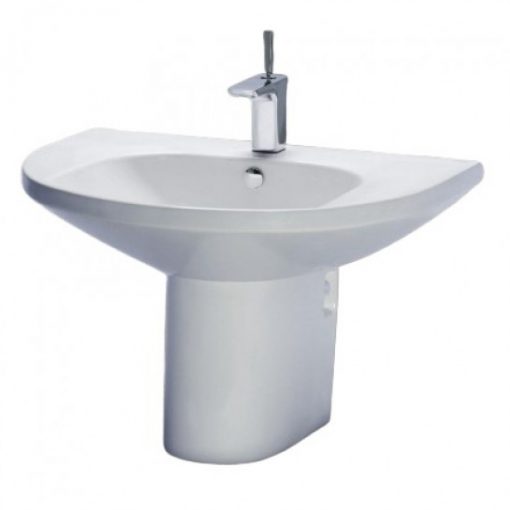 Chậu Lavabo Caesar LF2270/PF2470 Chân Ngắn Treo Tường Chậu Rửa Lavabo